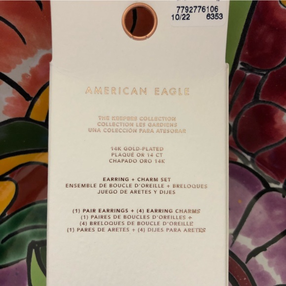 American Eagle 14K gold plated earring and charm set - Picture 5 of 5